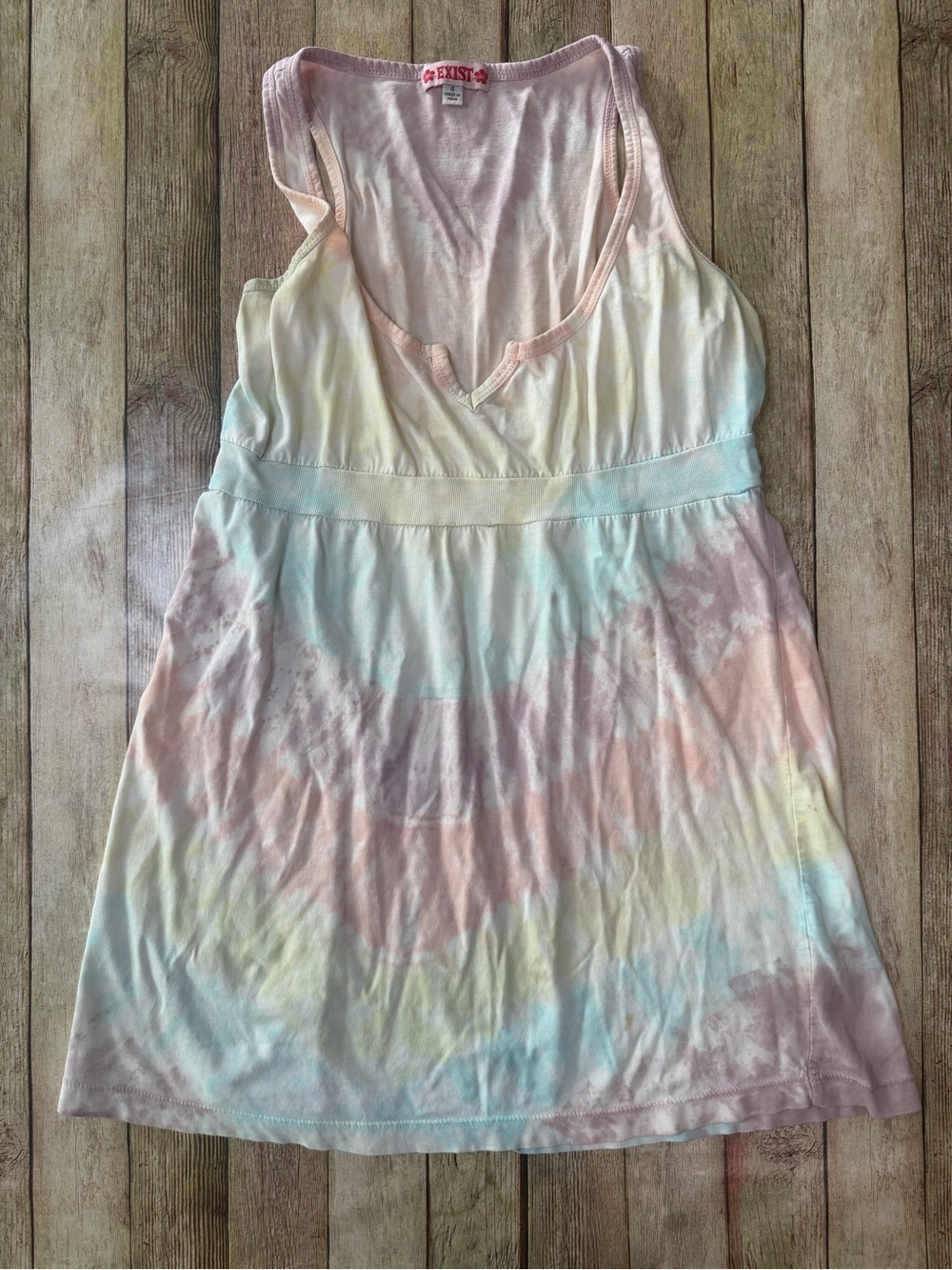 Exist Pastel Tie-Dye Racerback Dress in Pink, Yellow, Blue